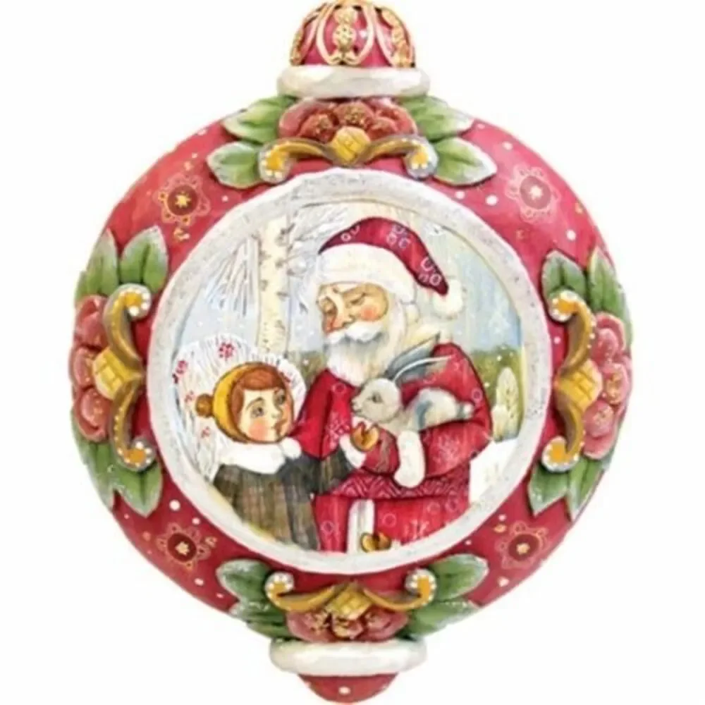 GDeBrekht 6102431 Santa With Boy Scenic Ornament- 3.5 in.